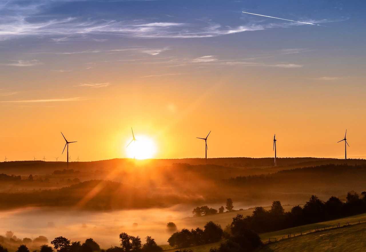 sunrise, wind farm, wind park-3579931.jpg